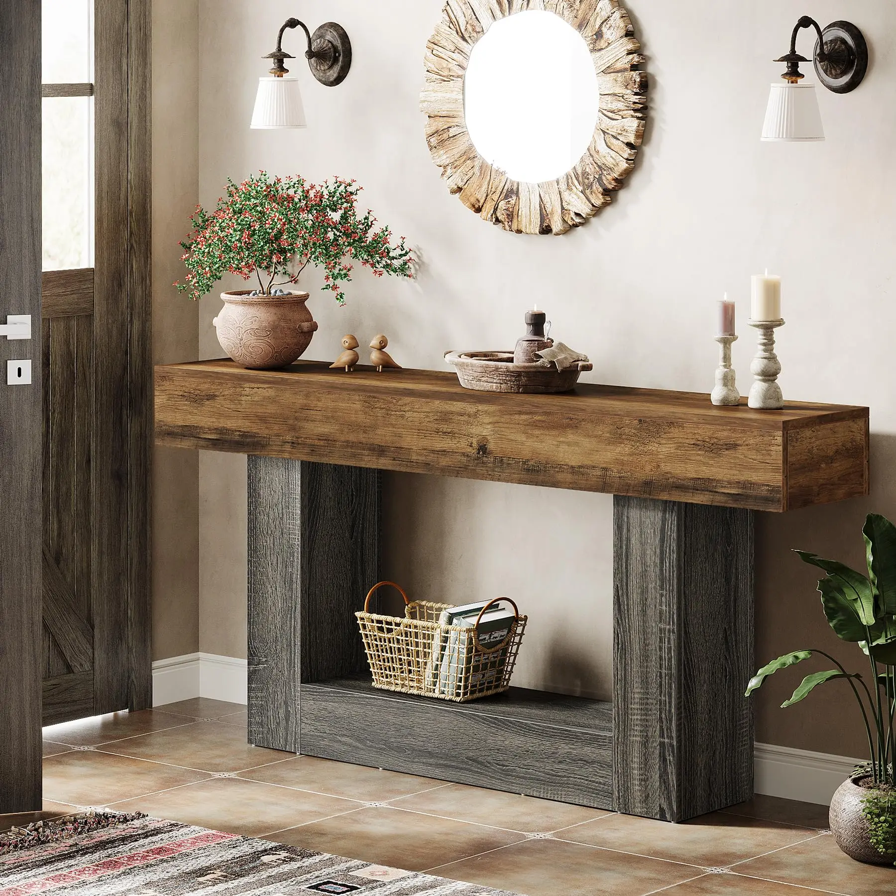 63" 2-Tier Console Table 3