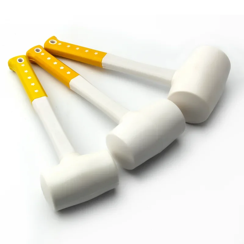 Heavy Duty 1Pcs White Rubber Hammer Ceramic Tile plastic glue installation hammers 55mm 60mm 70mm Diameter with Non-slip Handle 5