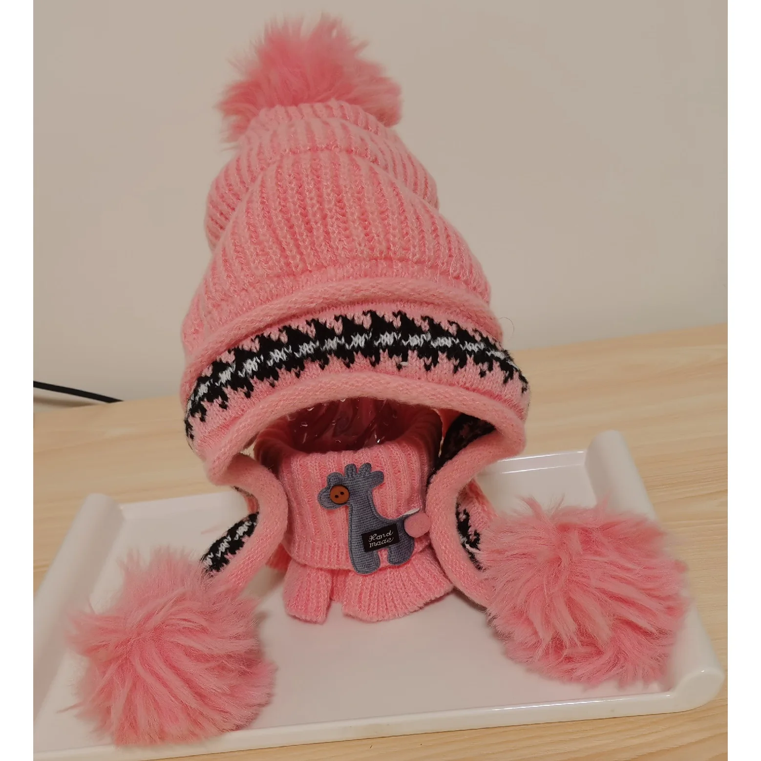 3-10years kid&lsquo;s princess hat warm ear protection woolen hat