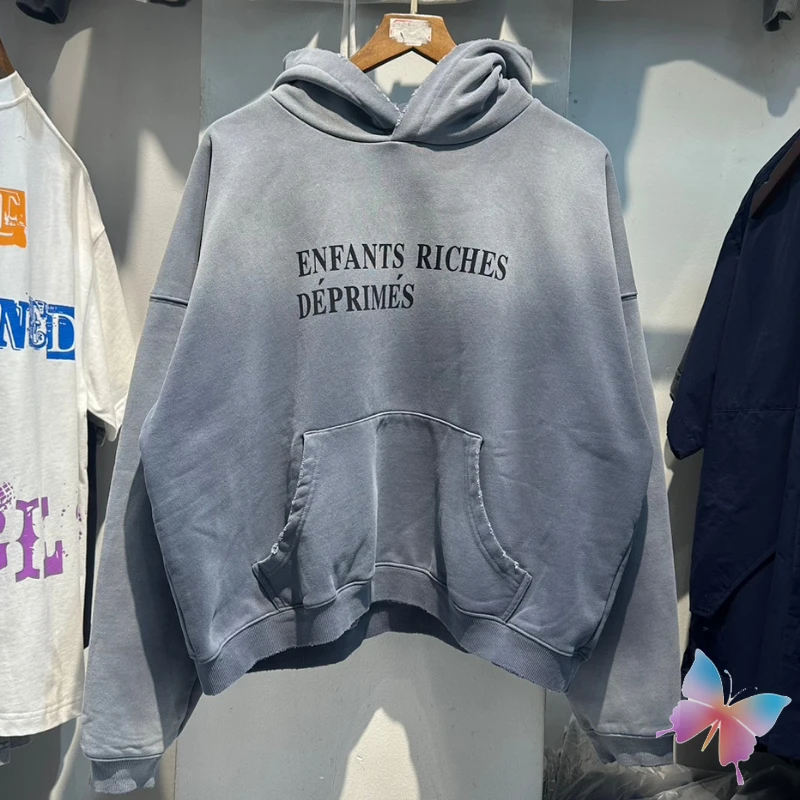 

Winter Fleece Enfants Riches Deprimes Hoodies Washed Hole Gradient Tie Dyeing Letter Pullover Street Men Women ERD Sweatshirts