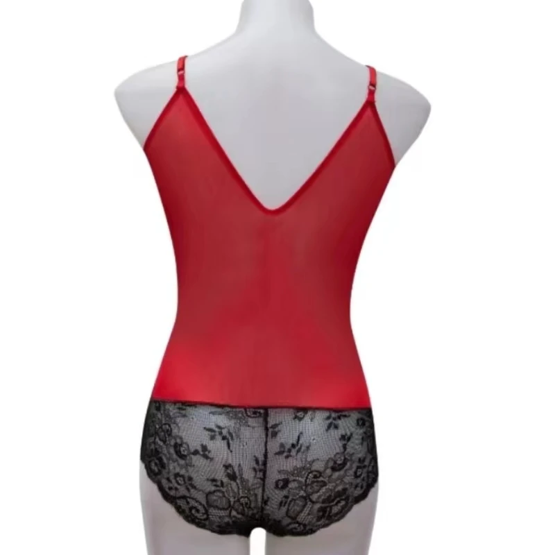 Women Lace Pajamas Nightclothes Black M L XL Sexy Ice Silky Smooth Cool Low Cut V Neck women lace pajamas