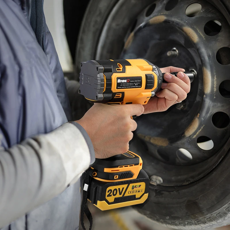 BINGK 2000N.M Torque Brushless Electric Impact Wrench For Trucks 1/2 inch Lithium-Ion Battery Cordless Wrench Driver Power Toos 6