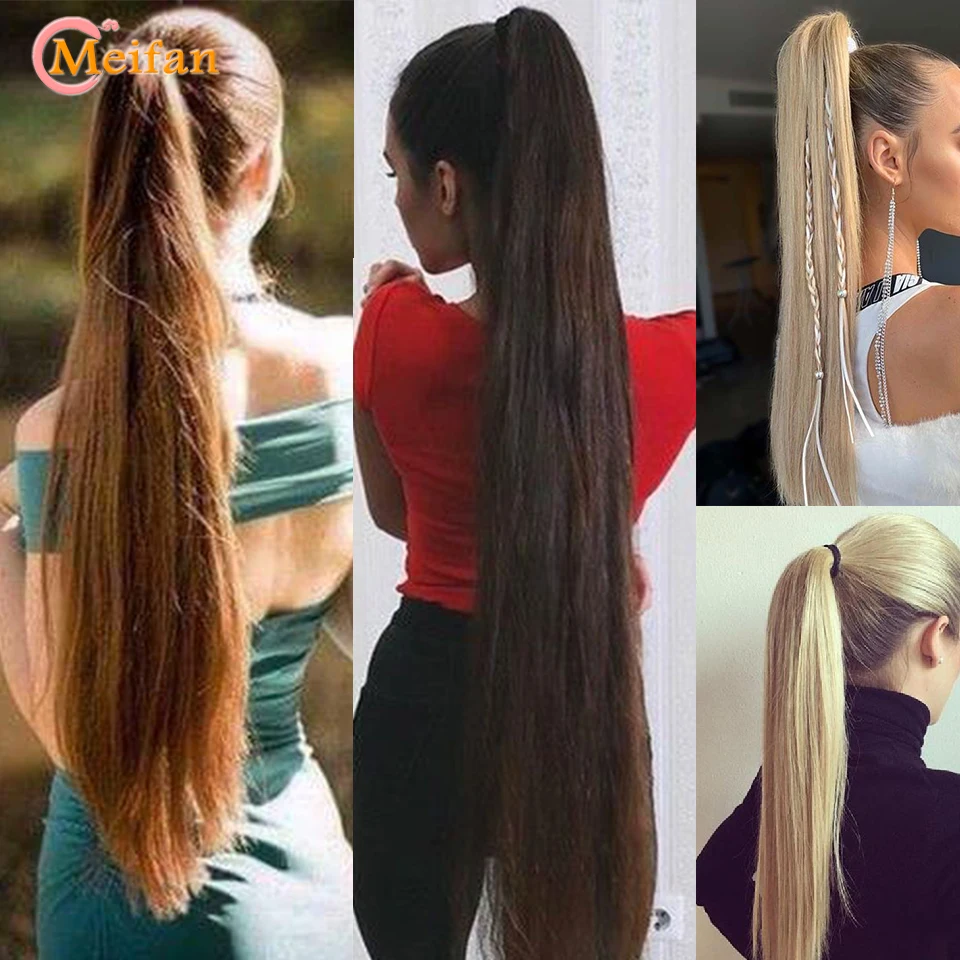 PERRUQUE,105-45CM--Extensions De Queue De Cheval Synthétiques Lisses Et ...