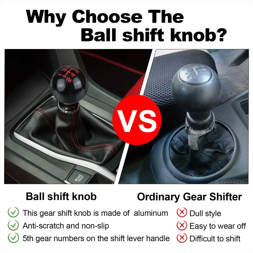 Universal Black 6‑Speed Metal Gear Knob – Fits Honda Civic EP3/FN2 Type R, Mazda, Toyota Supra 12 thumbnail image