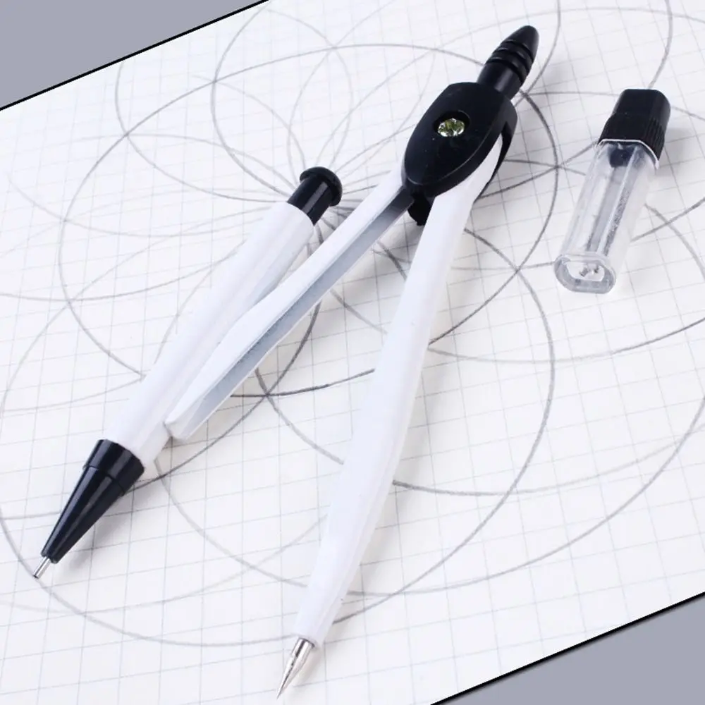 2Pcs Drawing Exam Compass Durable Mathematics Instrument Tool Geometry Compass Teaching Stationery Painting Math Compass School