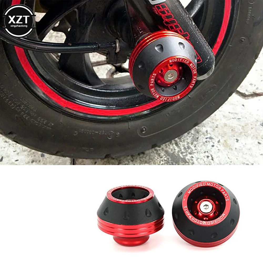 2 Pcs Aluminum Alloy Front Fork Wheel Frame Sliders Damping Falling Protection Tool Scooter Car Motorcycle Accessories