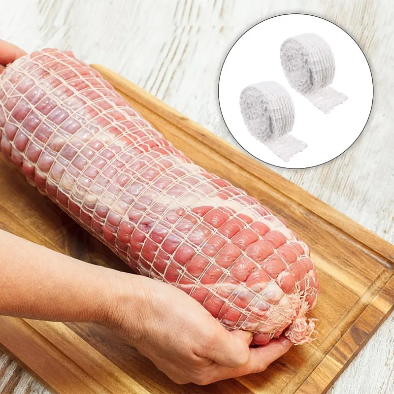 High-Quality Elastic Polyester Meat Netting for Culinary Use - Butcher Twine Cooking String for Tying Meat and Poultry