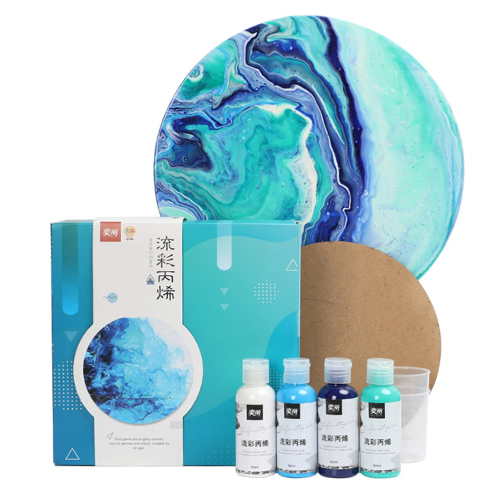 مجموعة طلاء أكريليك مكونة من 4 زجاجات (2 أونصة/60...