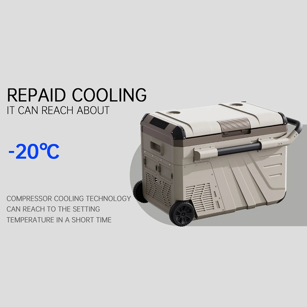 35L/45L 캠핑용 냉장고, 디스플레이 냉장고 및 상업용 냉동고, 바퀴와 손잡이가 있는 12V/24V 차량용 냉장고