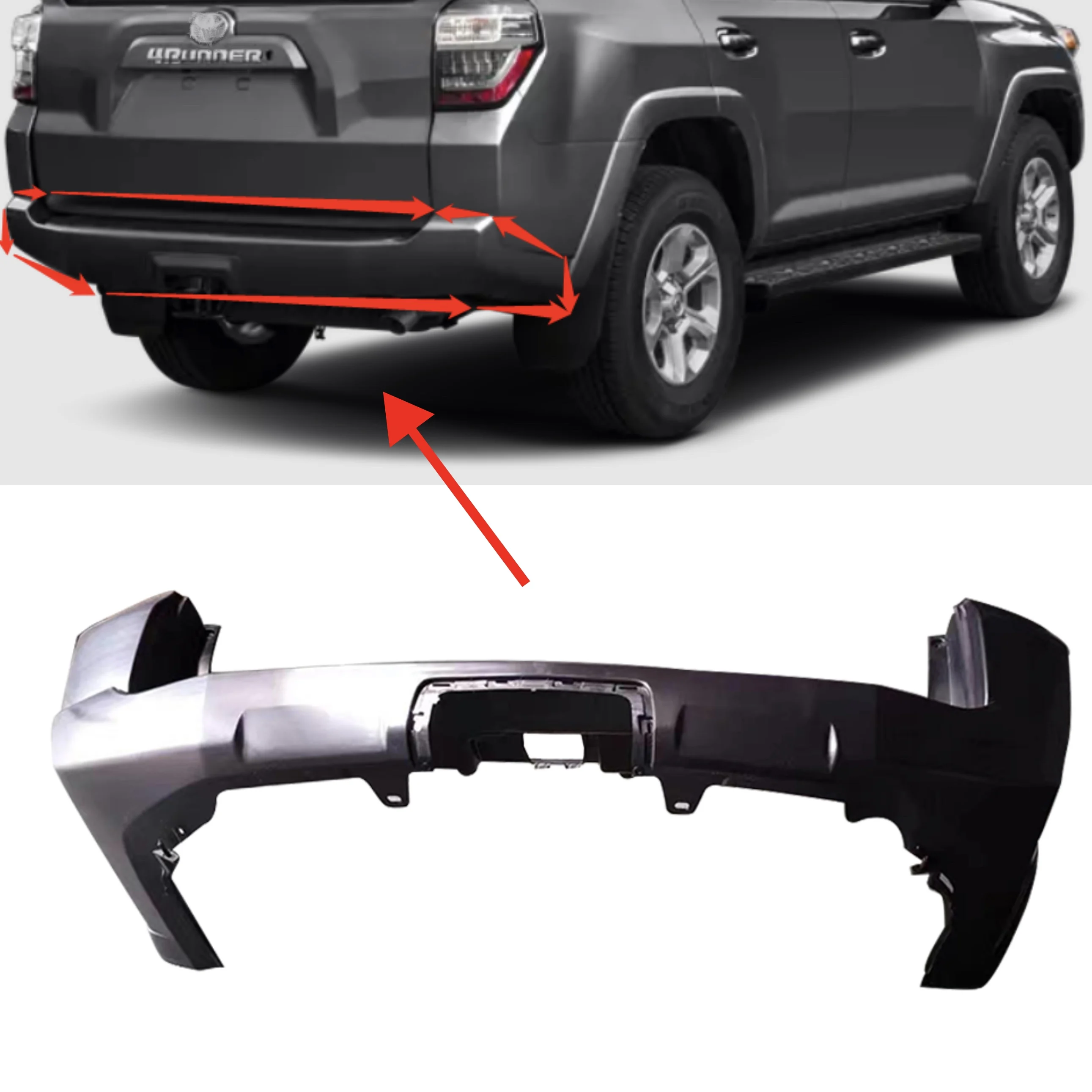 

MX REAR BUMPER WITH COVER 52159-35923 For 2022 Toyota 4Runner TRD SR5