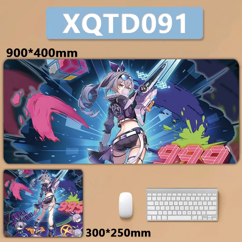 Honkai-star Rail Silver Wolf Grande Mousepad Teclado Pad Mouse Pad Prata Xxl - Imagem 2