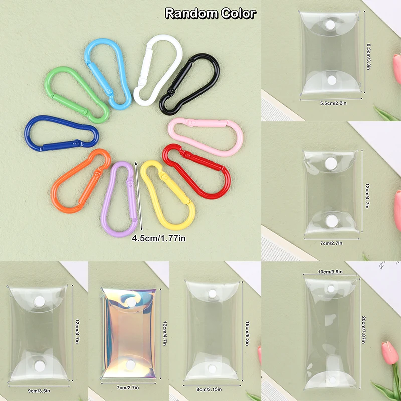 

Mini Anime Doll Display Bag Transparent Coin Purse Keychain Pendant Square Pouch Organizer Key Lipstick Earphone Storage Bag