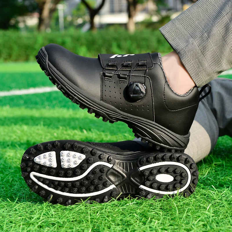 Men Professional Golf Shoes Waterproof Spikes Golf Sneakers Black White Mens Golf Trainers Big Size Golf Shoes for Men 5
