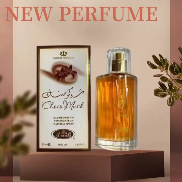 50 ml Al-Rehab Choco Musk Eau de Parfum Spray für Frauen Arabisches Dubai Parfüm Kölnisch Duft Luxus Kronenparfums