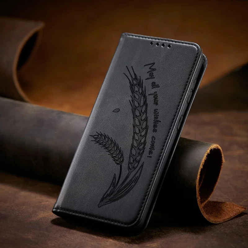 Magnetic Wheatear Leather Wallet Phone Case Cover