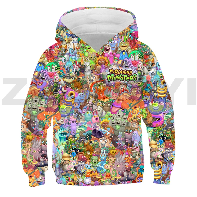Gioco My Singing Monsters Anime Felpa Con Cappuccio 3D Harajuku Felpa Ragazzi Ragazza Casual Pullover Sudaderas My Singing Monsters Streetwear