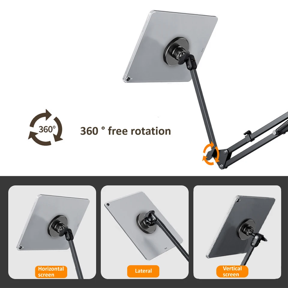 MagSafe 자기 강력한 자석이있는 조정 가능한 접이식 태블릿 스탠드 iPad Pro 12.9 삼성 태블릿 용 게으른 침대 책상 전화 홀더
