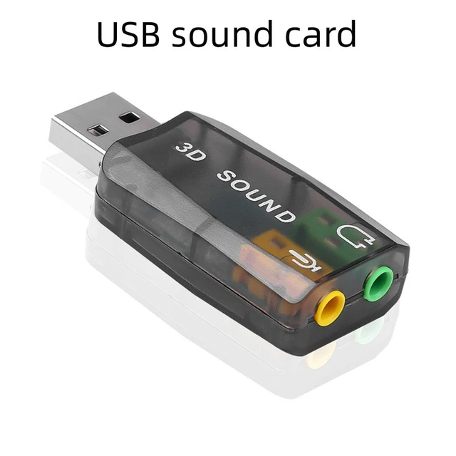 USB Audio Adapter,USB To 3.5mm Audio Jack Adapter, USB External Sound Card  Audio Adapter with 3.5mm Headphone and Microphone Jack(Black/20cm)