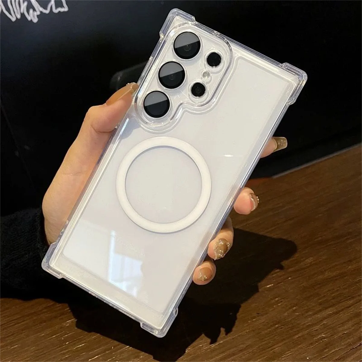 Transparent Armour Magnetic Case with Reinforced Shockproof Protection