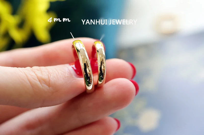 Wedding Rings Gold Rings Gold Plated Rings Golden Ring Never Fade Unisex Simple Promise Ring Fashion Jewelry Yellow Gold Color Stainless Steel Rings for Women Men Wedding Accessories