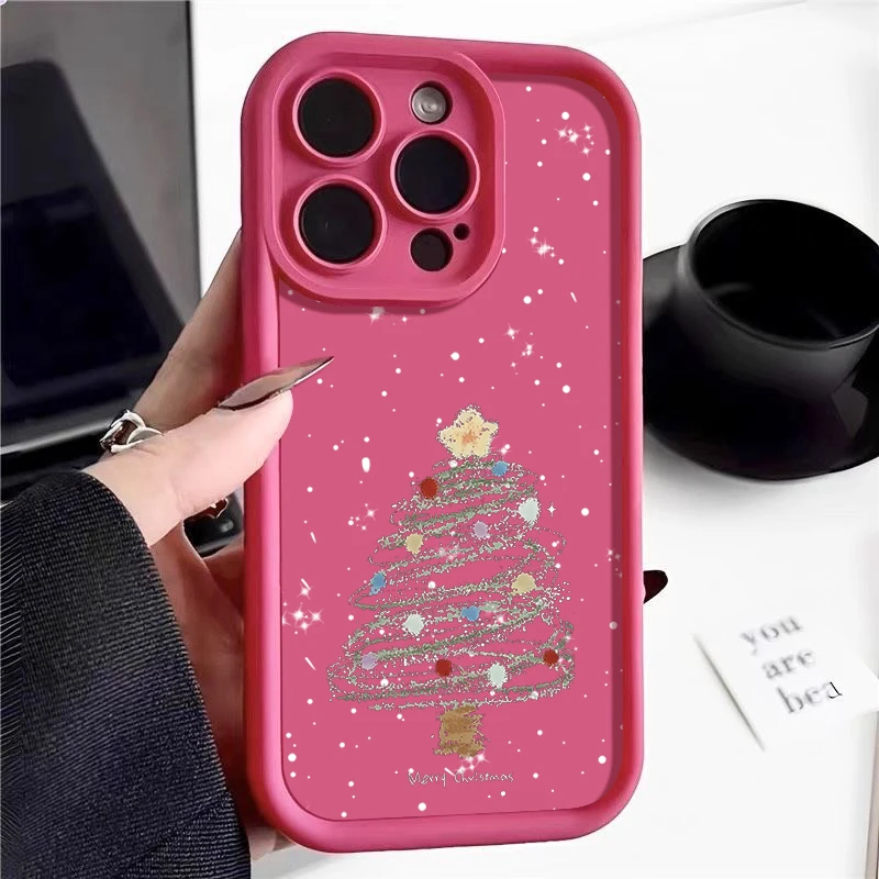 thumbnail image 1 of Funda de TPU suave con estampado de árbol de Navidad para iPhone 15 16 Pro Max 14 Plus 13 12 11 Pro Max 7 8 XR X XS SE cubierta de teléfono a prueba de golpes, 1 of 5