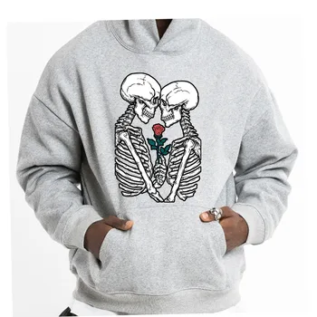 Fashion Hoodies Women Cartoon Funny Skull Women 90s Pullovers Casual Couple Sweatshirts Winter Harajuku Street Clothing