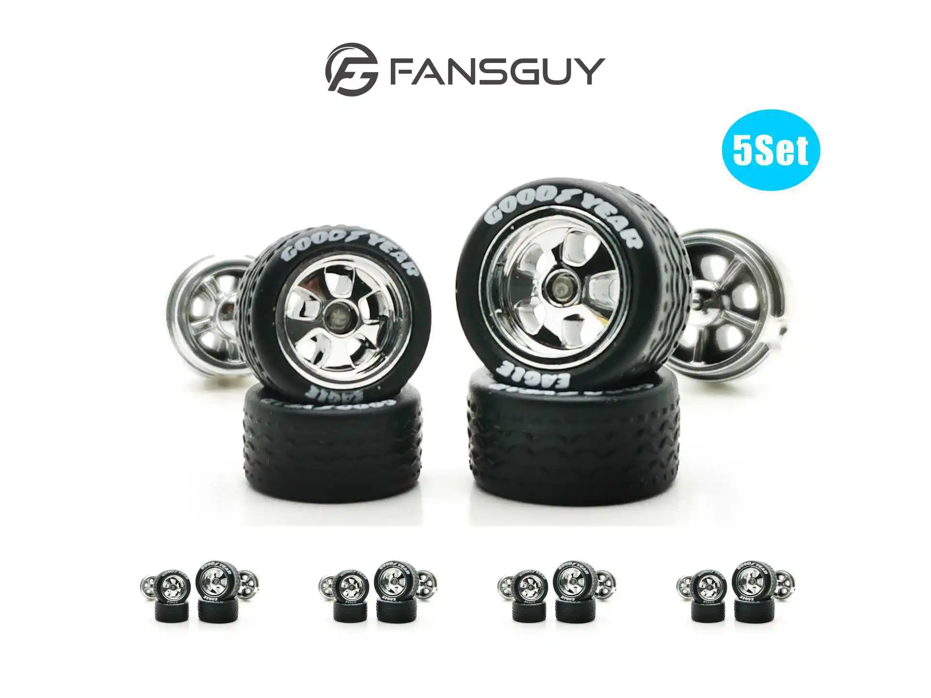 FANSGUY Adult Collection Proportion Car Model Modification Parts 5Set 10.8mm+12.8mm 1/64 Progressive Wheel BSC-P Series