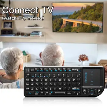 Rii X1 미니 무선 키보드, 영어, RU, ES, FR 키보드, 터치 패드 포함, 안드로이드 TV 박스, PC, 노트북용, 2.4GHz