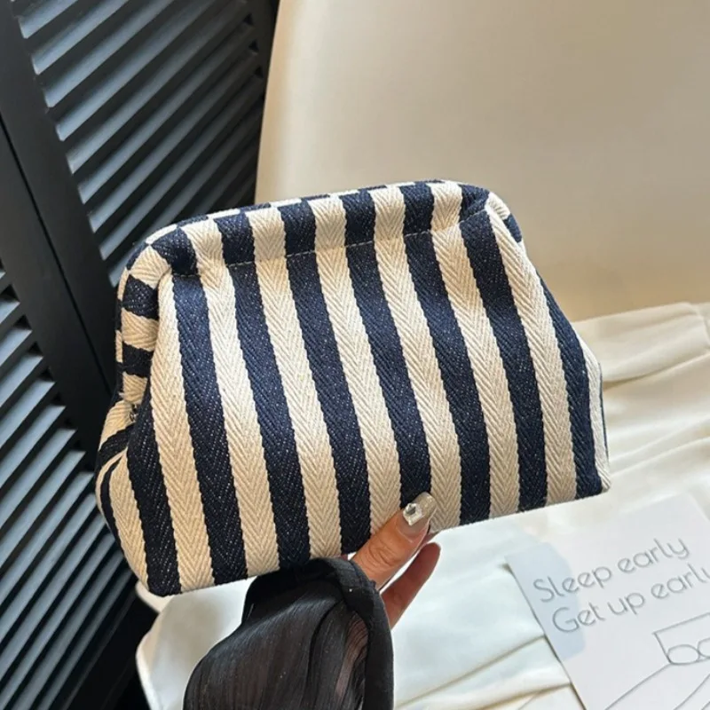 Summer Woven Crochet Purses for Women Beach Clutch Handbags 2025 Dumpling Hobo Casual Colorblock Bag Ladies Ruched Cloud Purse - 5