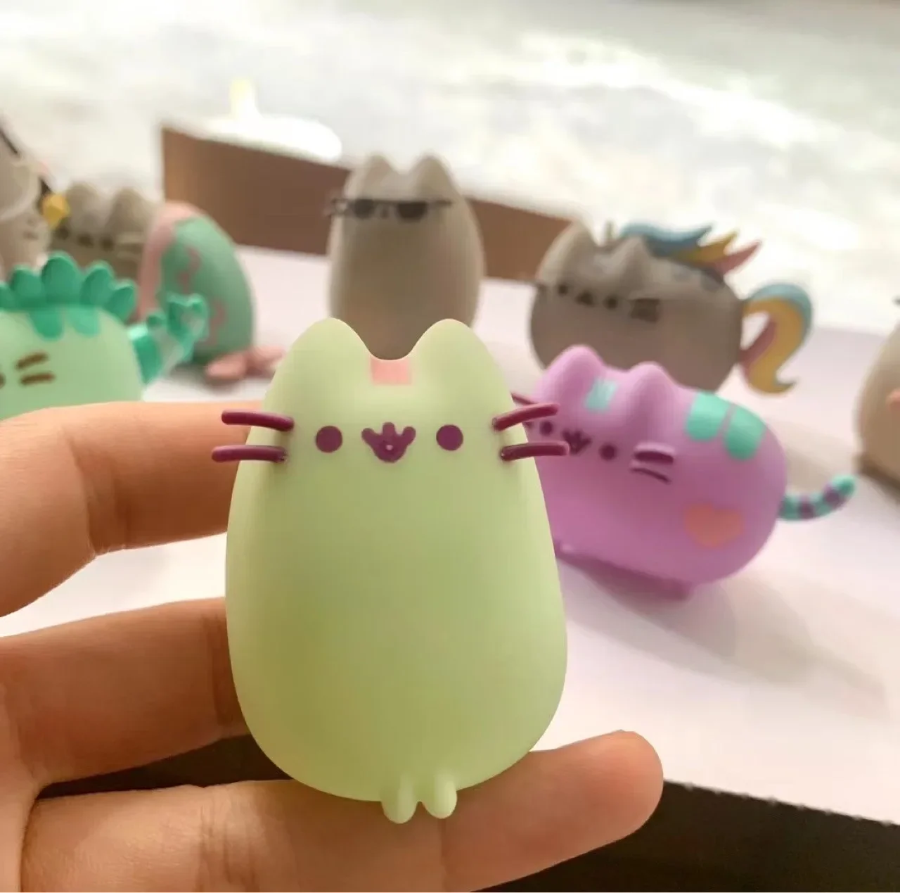 Cute pusheened the cat figure model toys doll ornament crafts miniature figurines miniature ornament anime figure toy cat toy ornaments cat figurine decoration sleeping cats doll cat figurines 1 pcs Houseware Decoration Crafts Birthday Gift For Kids