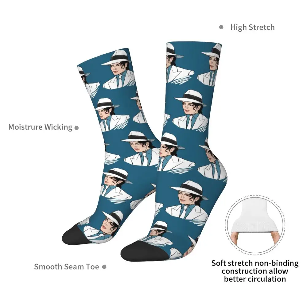 Michael Jackson Musicians Singers Dancers Socks Harajuku Stockings All Season Long Socks Accessories for Unisex Christmas Gifts