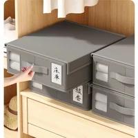 Creative Bed Sheet Storage Box Clothing Fabric Sheet 4-piece Organizer Wardrobe Blanket Quilt Cover Non-woven Storage Box 1