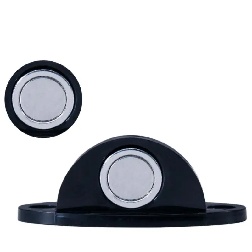 Door Stopper Magnetic Door Stop White Black Plastic Catch Self Adhesive & Drilling Holder Bedroom Bathroom