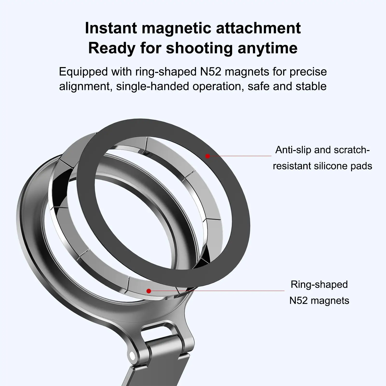 접이식 MagSafe 자석 콜드 슈 온카메라 폰 마운트 아이폰 17 16 15 삼성 및 기타 폰용
