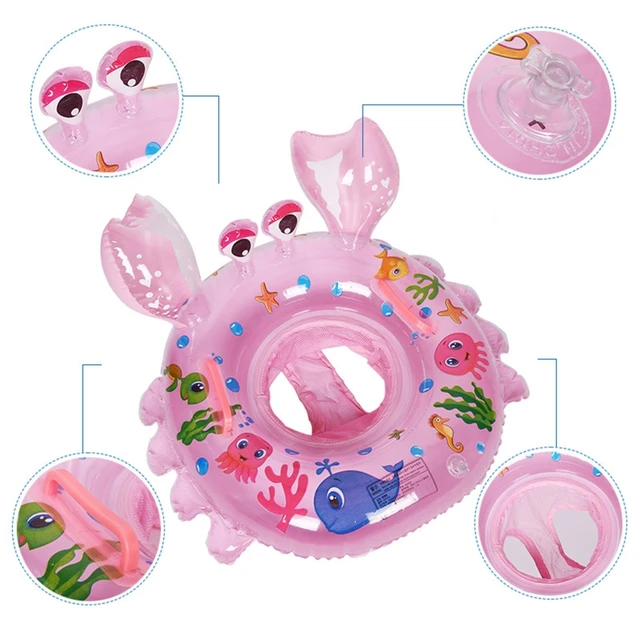 Crab Swim Ring Cute Swimming Circle Float Toys for Pool Party/Game Travel/Swim Foldable for Baby Swimming Beginners 2