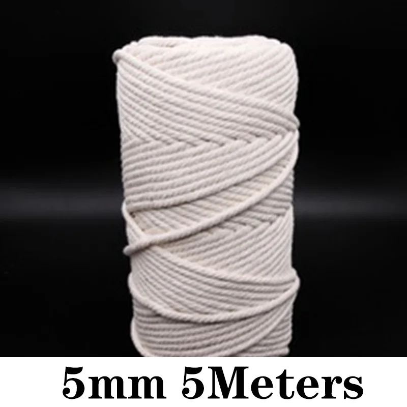 Natural Cotton Macrame Cord 1/2/3/5/8/10mm Rope Ribbon String Sewing DIY Handmade Thread Twine Weave Home Accessories Decoration 