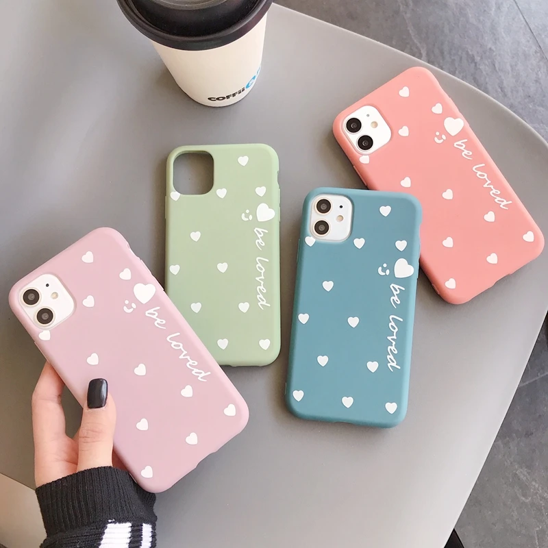 Heart Phone Case For iPhone 13 11 12 Pro Max 6 6s 7 8 Plus X XR 11 Pro XS Max SE 2020 Cute Love Heart Soft TPU For iPhone X Case iphone 11 Pro Max leather case