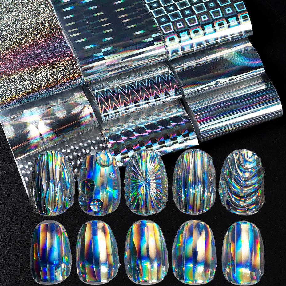 Holographic Chrome Nail Foil - 10 Pcs