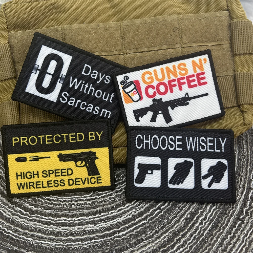 Machine gun tactical patch bullet soldier sniper rifle sticker hook and loop morale special badge clothing backpack logo