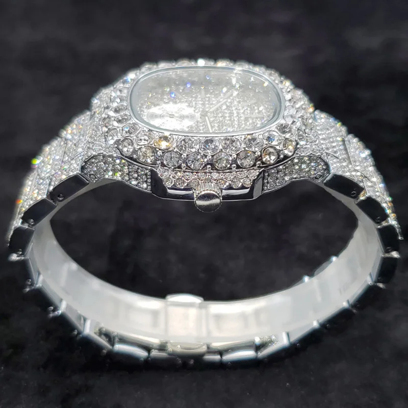 MISSFOX New Diamond Watch For Men Luxury Classic Ice Out Watches