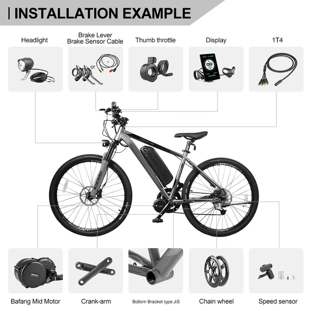 Bafang BBS02B 48V 750W Mid Drive Motor 8fun BBS02 Bicycle Electric eBike Conversion Kit Powerful Central e-Bike Engine Newest 5