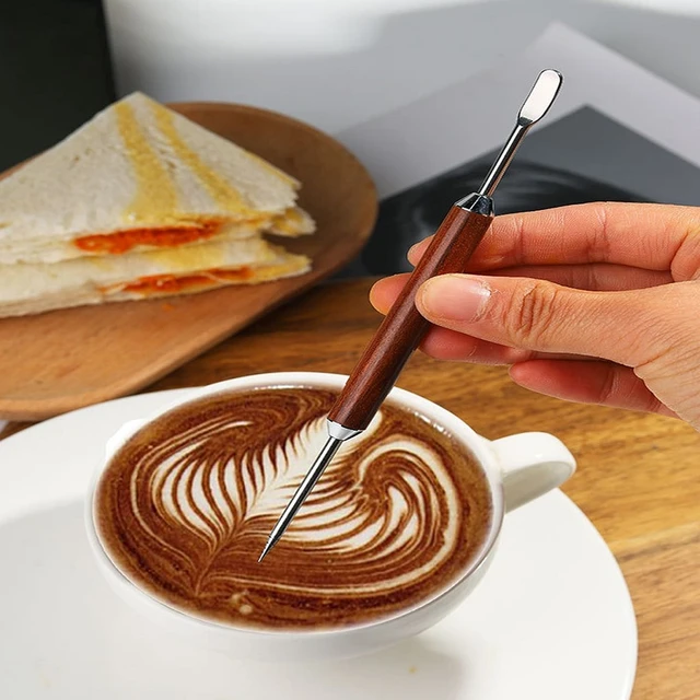 Graphic Latte Art Pen - Light Wood, Customisable Accessories for Baristas