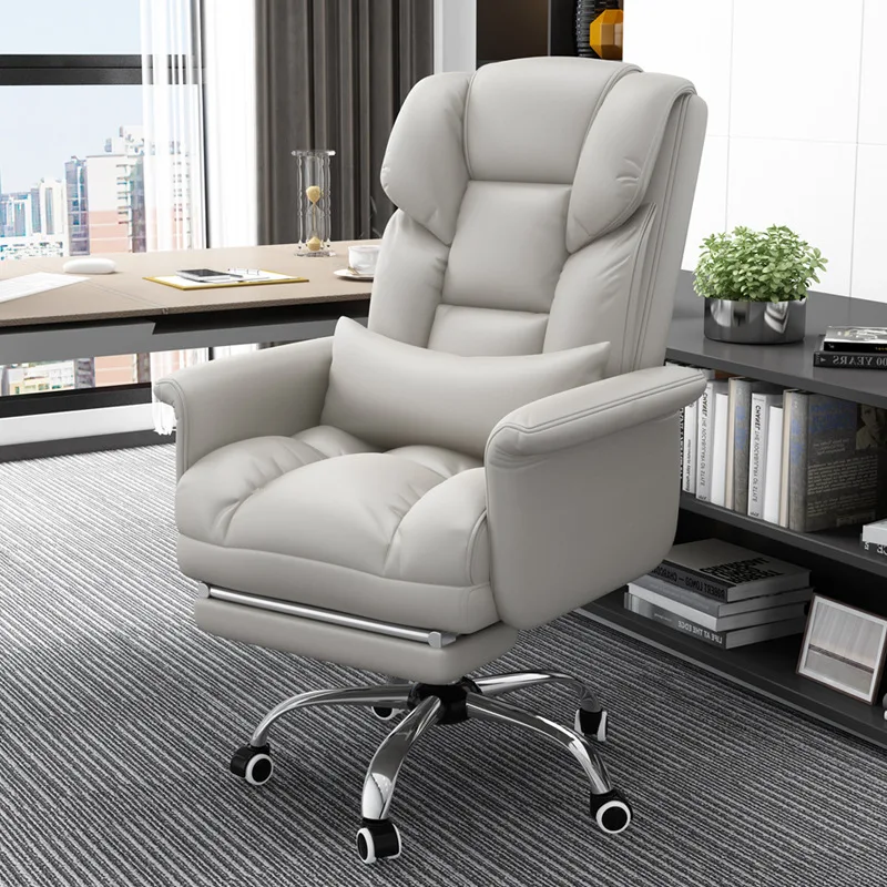 Computer Leather Seat Business Office Gaming Chair Latex Cushion Home Backrest Comfortable Long Sitting Lazy Sofa Furniture leather futon cushion thickened living room bedroom household floor coffee table sitting pouf japanese lazy tatami mat far