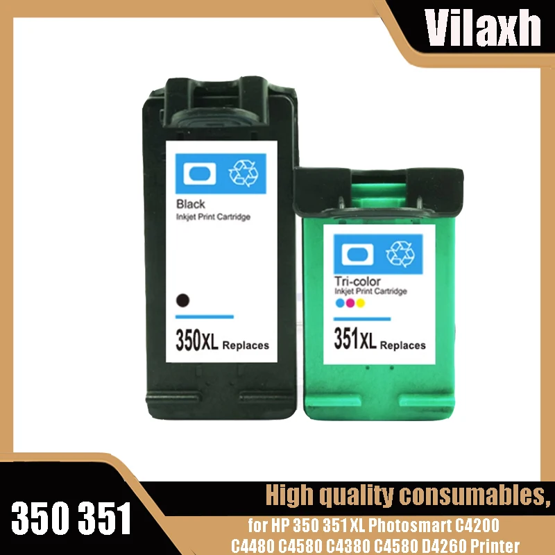 Sostituzione Della Cartuccia Di Inchiostro Compatibile Vilaxh 350Xl 351Xl Per Stampante Hp 350 351 Xl Photosmart C4200 C4480 C4580 C4380 C4580 D4260