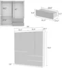 Large Mirror Wardrobe Armoire with Drawers 63" Wide Wardrobe Armoire Closet with Glass Full Length Mirror Doors Drawers 2