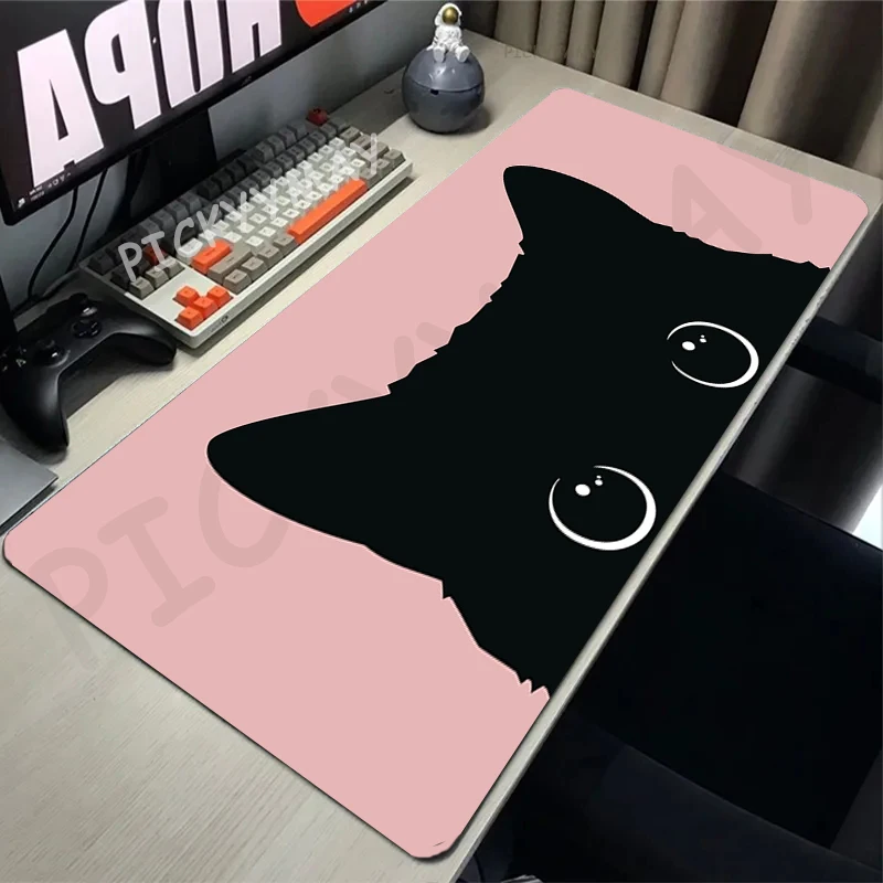 Mouse Pad Gaming Mousepad Computer Desk Mat Mouse Pad Cute Cat Large Gamer Mousepad Rubber Keyboard Mat Waterproof Mouse Mats 31.4x11.8in Rubber Desk Pad Design Desk Rug