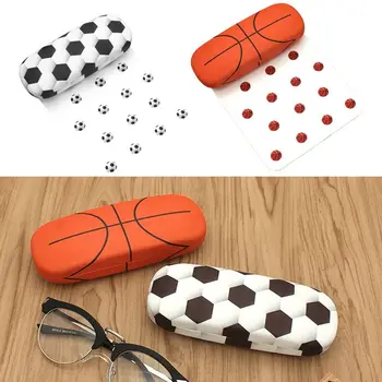 صندوق نظارات بنمط كرة السلة لكرة القدم ، حافظة نظارات بقماش زجاجي ، صندوق تخزين نظارات شمسية مضاد للضغط