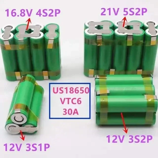 

Free Shipping 12V 18650 VTC6 Battery 3000mAh 30amps for 12.6v Screwdriver Battery Weld Soldering Strip 3S1P 12.6v Battery Pack