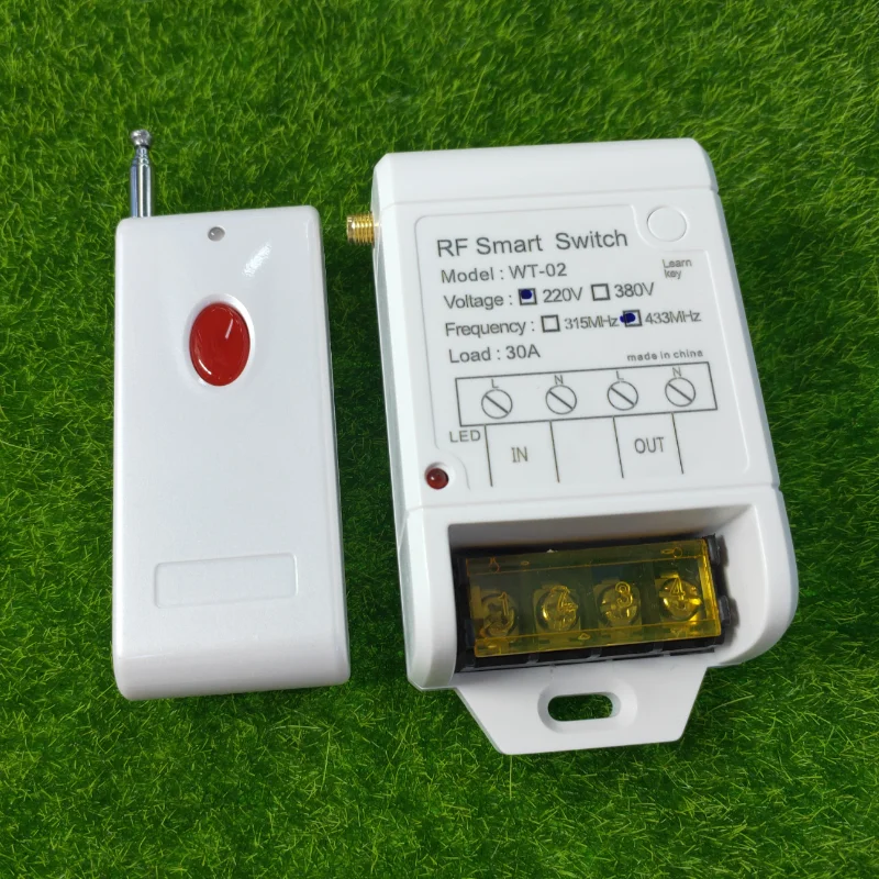 1000m AC 220V 380V 30A 릴레이 장거리 원격 제어 스위치 수신기 송신기 (워터 펌프, LED 조명, 차고 문용)