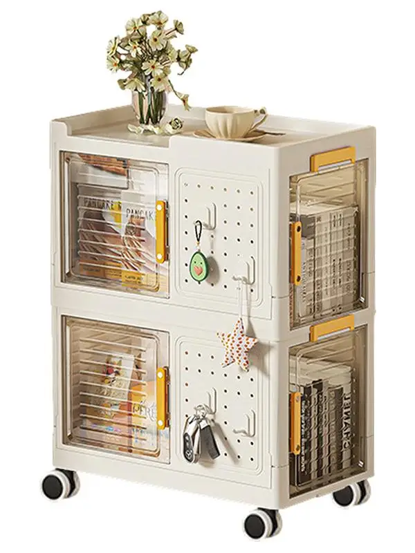 

Collapsible Storage Bins with Lids Multifunctional Clear Storage Bin with Wheels Cabinet Box for Living Room Toys home Storage